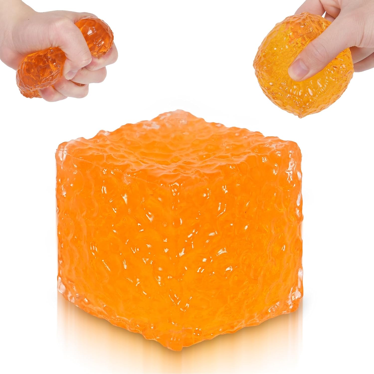 Fidget Cube Original - Frosted Honeycomb Ice Cube Squishy Toy,