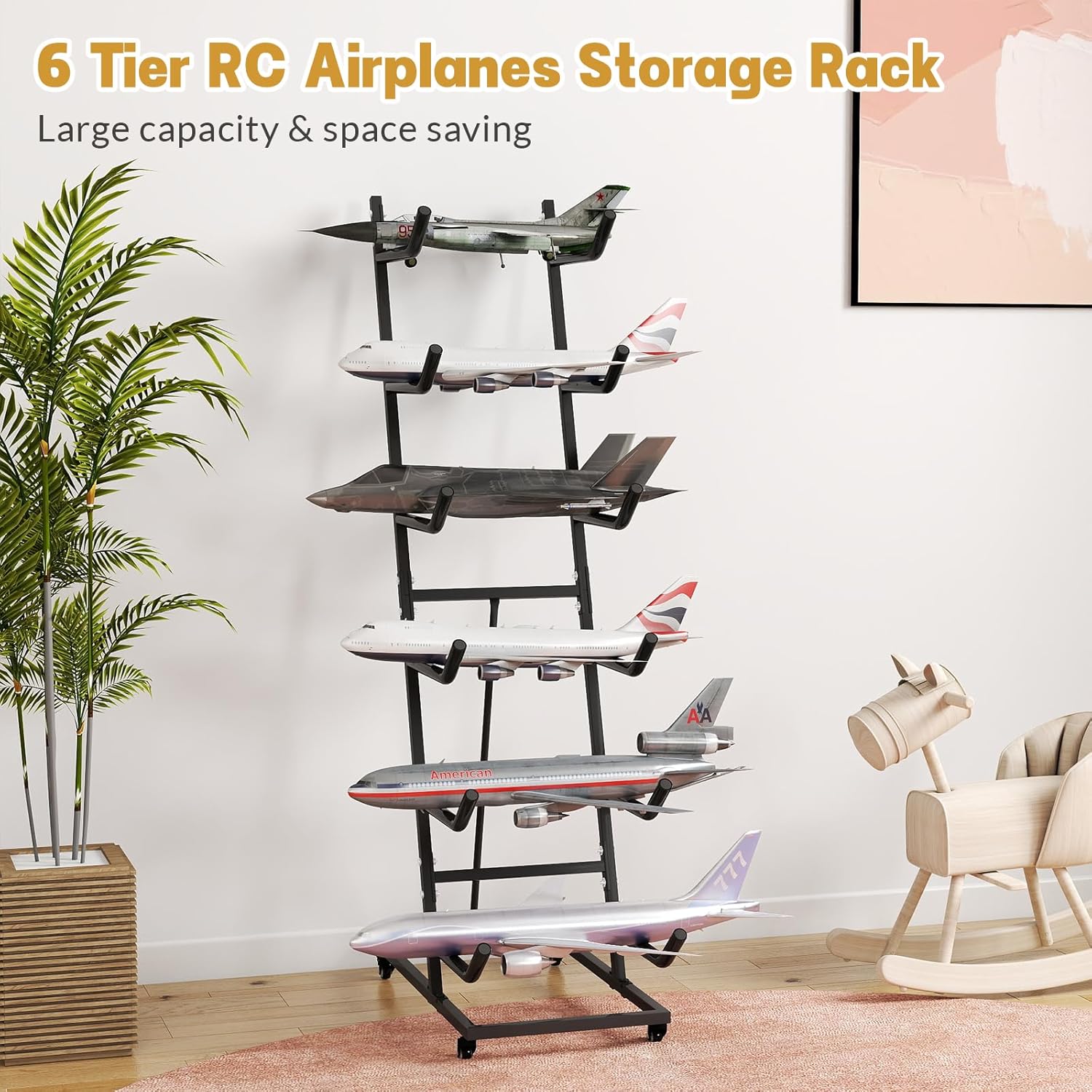 Heavy-Duty 6-Shelf Metal Displ - Model Airplane Plastic avaliação e preço