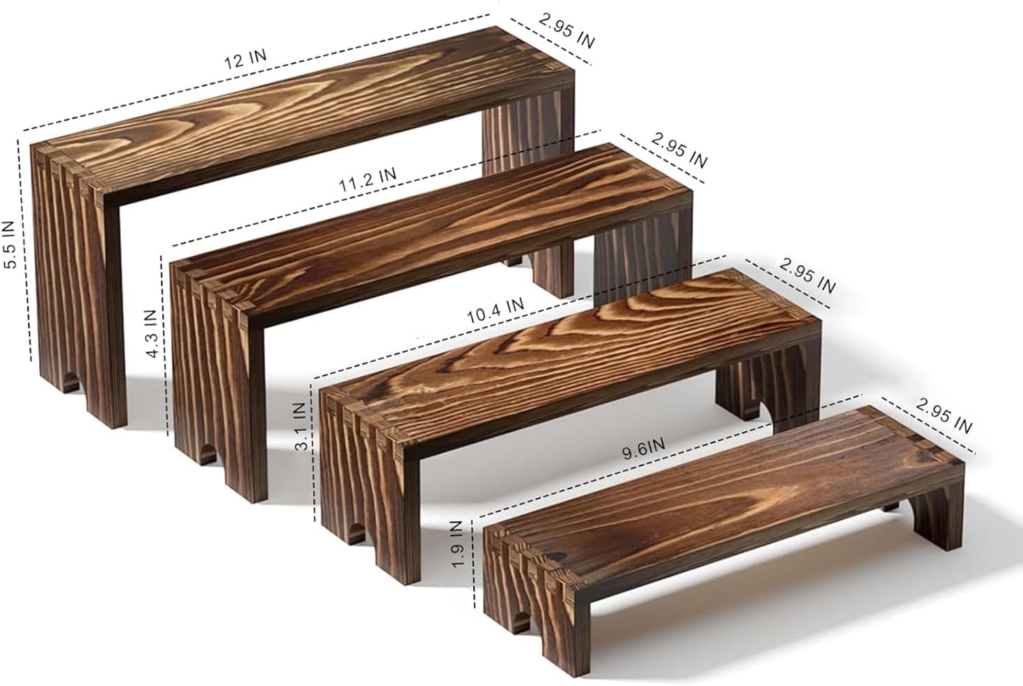 2 Tier Wooden Cupcake Stand Se - Display Risers Set avaliação e preço
