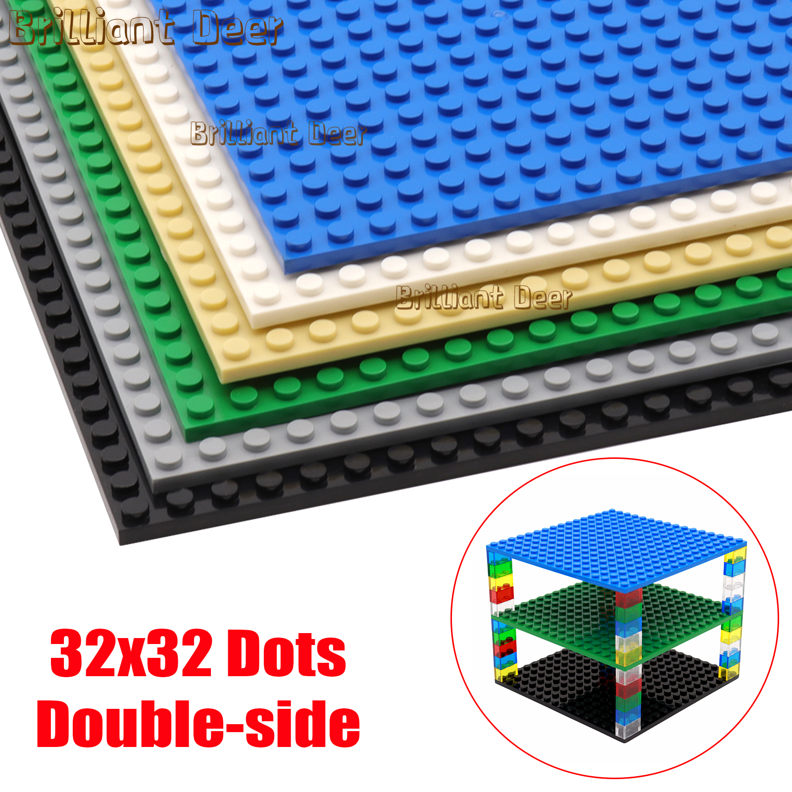 2PCS 32x32 Dots Base Plate Dou - Lego Minifigure Holder avaliação e preço