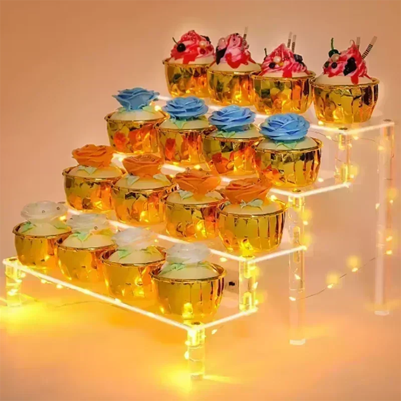 1-4 Tier Acrylic Display Stand - Pop Display Shelf avaliação e preço