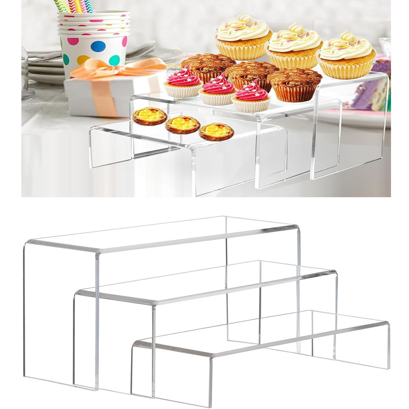 3 pieces of acrylic display sh - Pop Display Shelf avaliação e preço