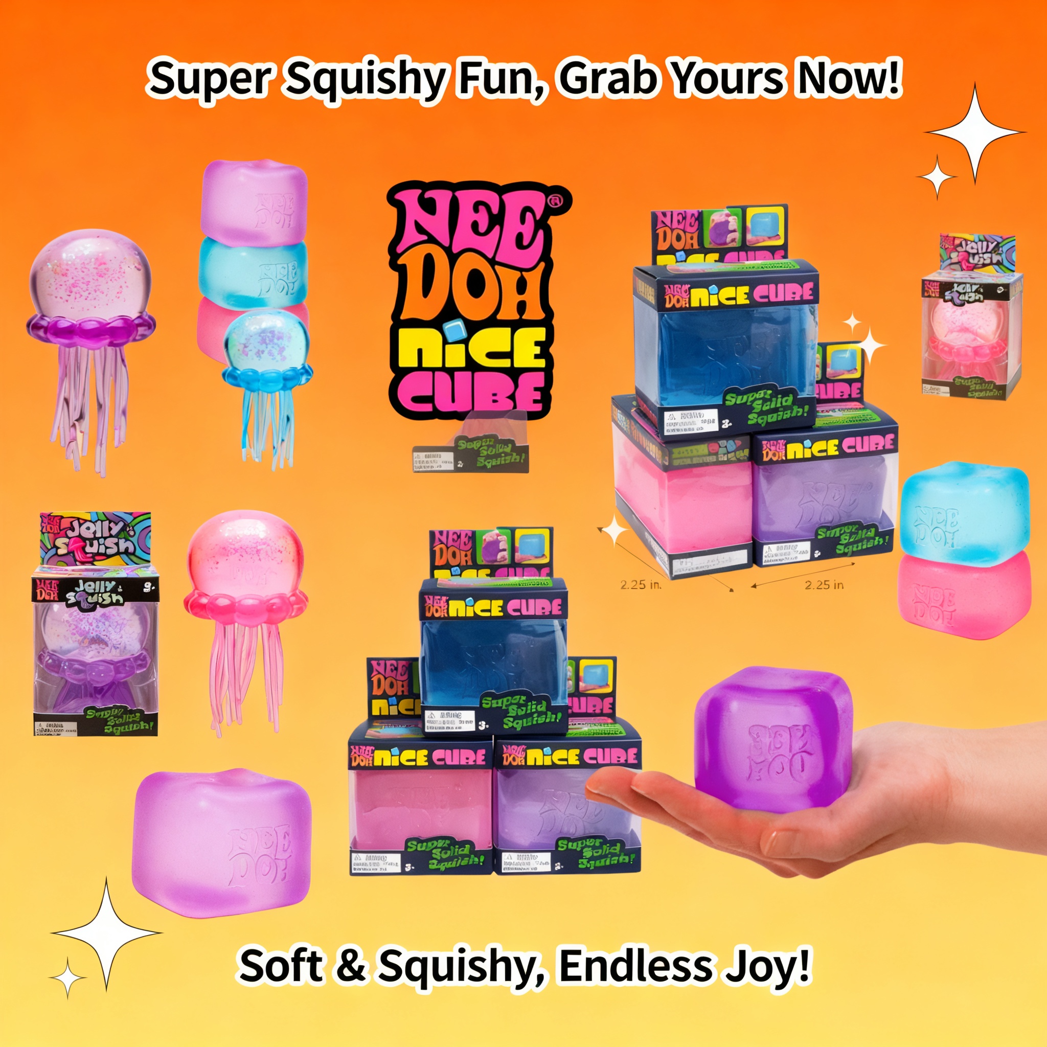 Trending Jellyfish Cube Squish - Fidget Cube Original avaliação e preço