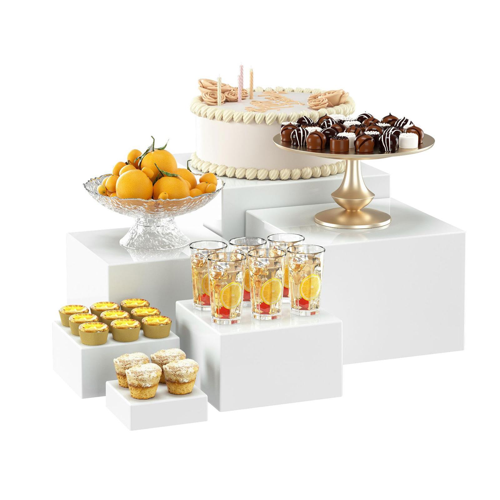 6x Acrylic Buffet Riser Desser - Display Risers Set avaliação e preço