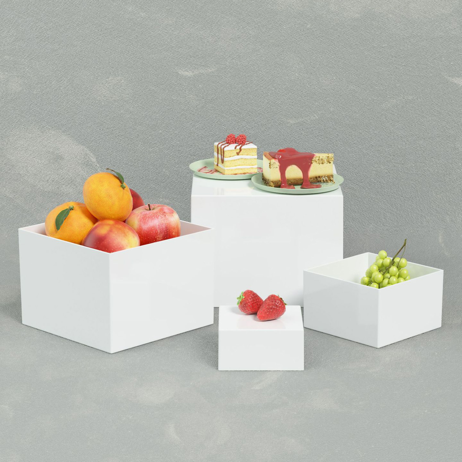 6x Acrylic Buffet Riser Desser - Display Risers Set avaliação e preço