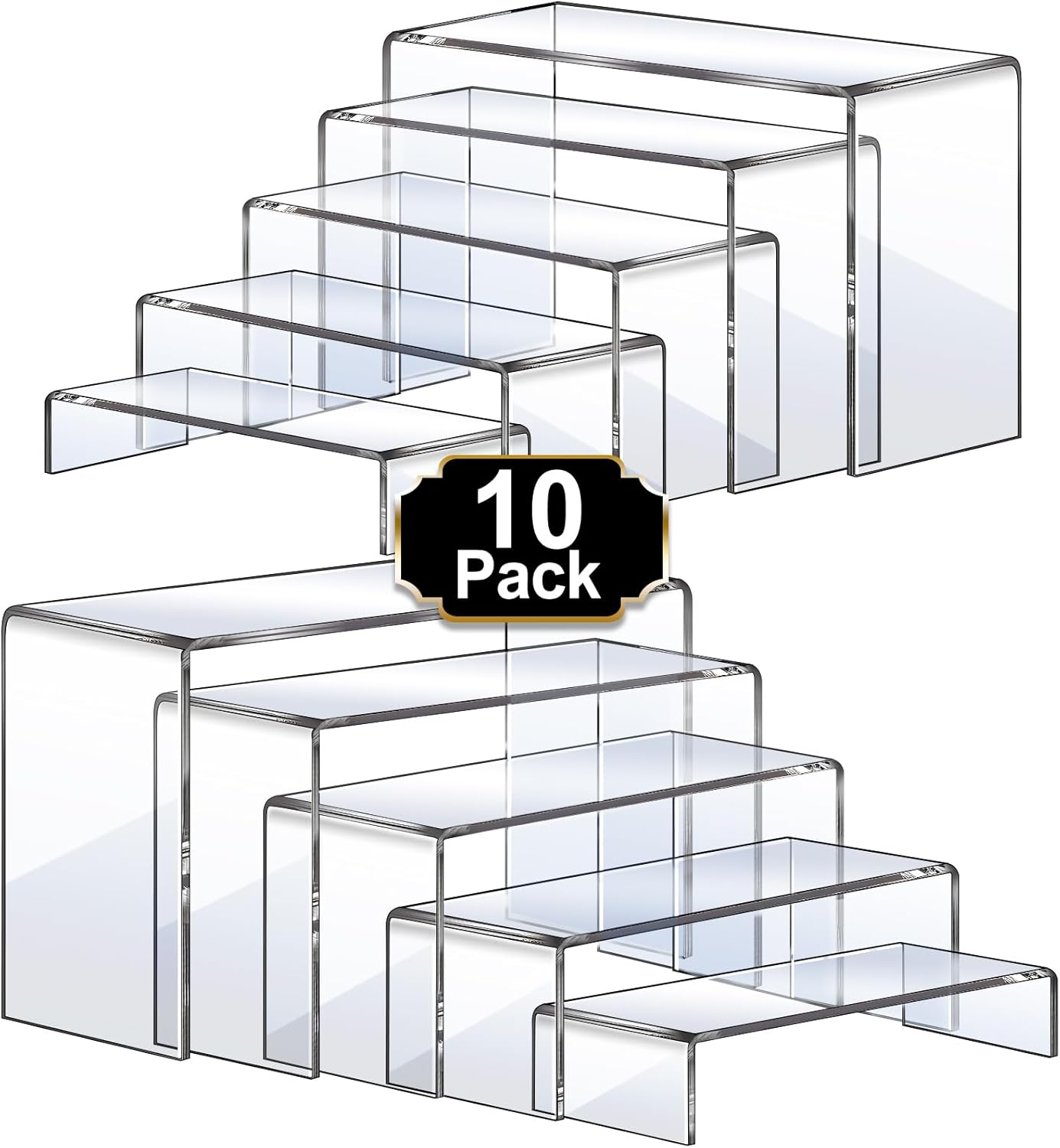 10 Pcs Acrylic Risers Set, 5 S - Display Risers Set avaliação e preço