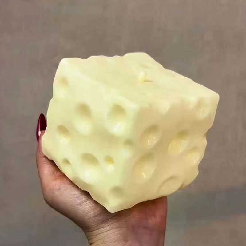 ◑Jumbo Cheese Cube Stress Ball - Fidget Cube Original avaliação e preço
