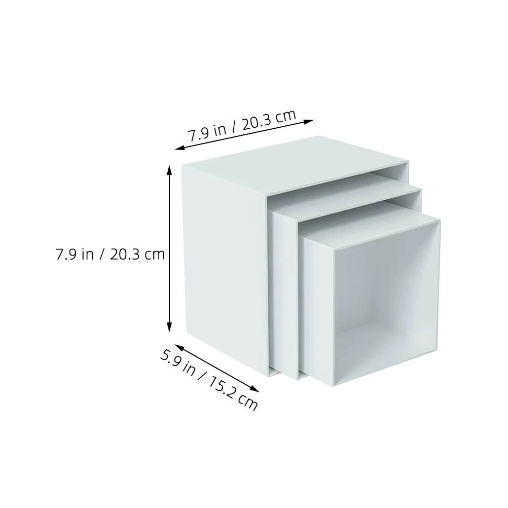 6Pcs Minimalist White Plastic  - Display Risers Set avaliação e preço