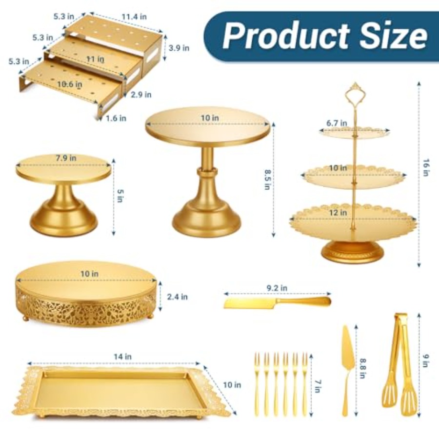 Metal Gold Dessert Table Displ - Display Risers Set avaliação e preço