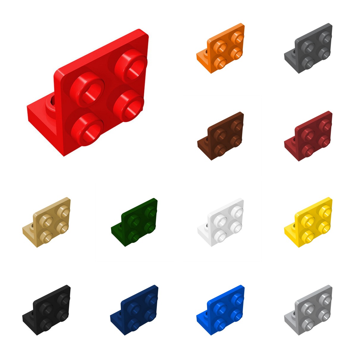 50pcs 99207 Bracket 1 x 2 - 2  - Lego Minifigure Holder avaliação e preço