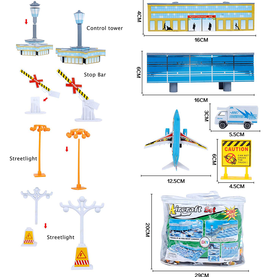 200Pcs Aircraft Airports Model - Model Airplane Plastic avaliação e preço
